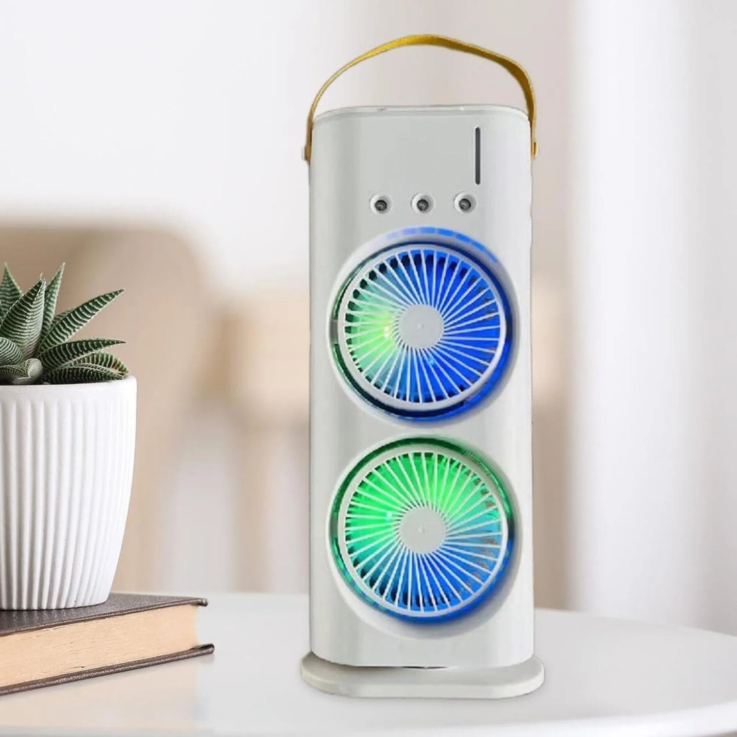 ChillMax™ Dual Air Blaster with RGB Aura – Stay Cool Anywhere!