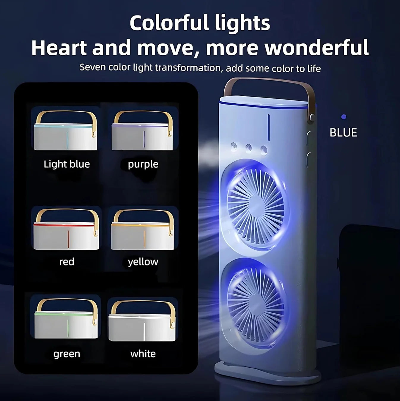 ChillMax™ Dual Air Blaster with RGB Aura – Stay Cool Anywhere!