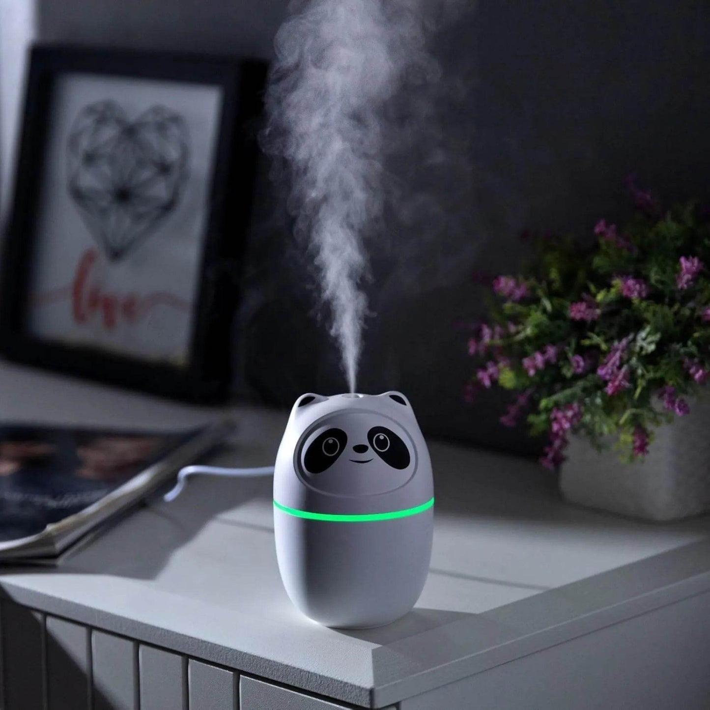 Mini Cute Panda Cool Mist Humidifier – Ultra-Quiet Air Moisturizer for Better Sleep - SwipMall