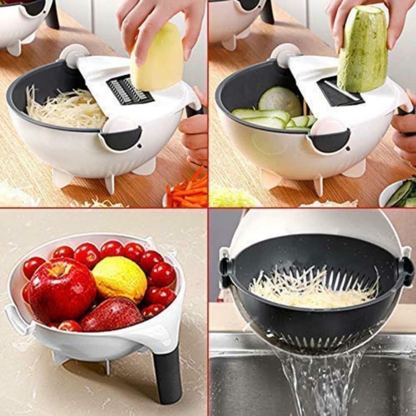 7-in-1 Multifunctional Vegetable Cutter & Grater Set | With Peeler & Drain Basket