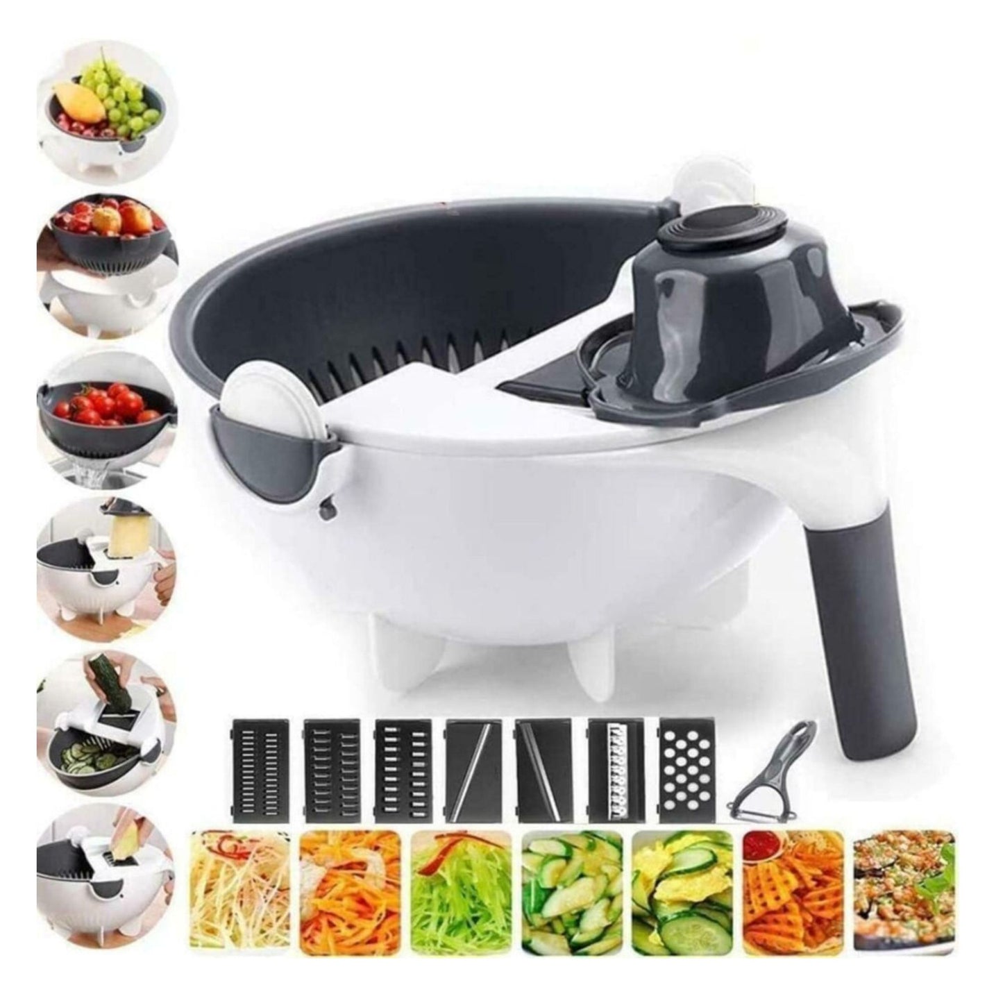 7-in-1 Multifunctional Vegetable Cutter & Grater Set | With Peeler & Drain Basket