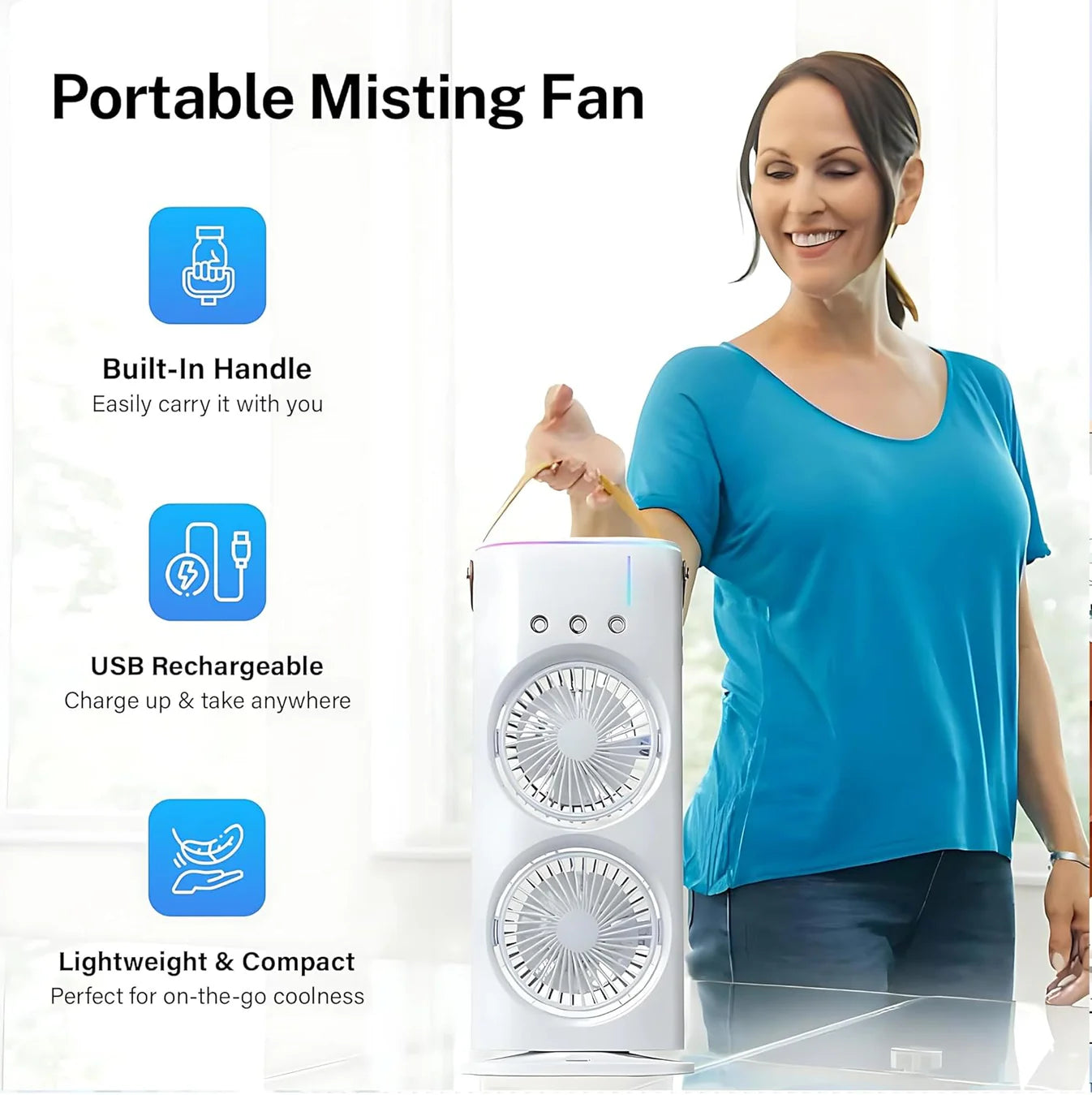 ChillMax™ Dual Air Blaster with RGB Aura – Stay Cool Anywhere!