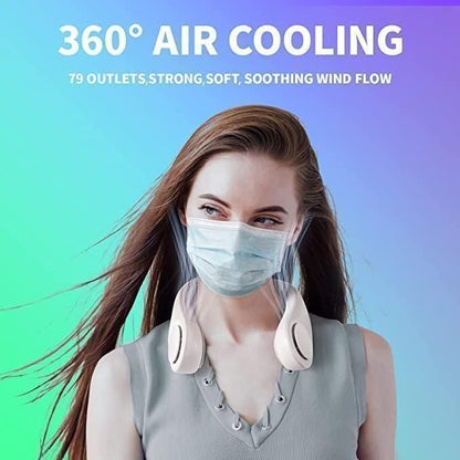 Portable Bladeless Neck Fan – Rechargeable, Hands-Free Cooling