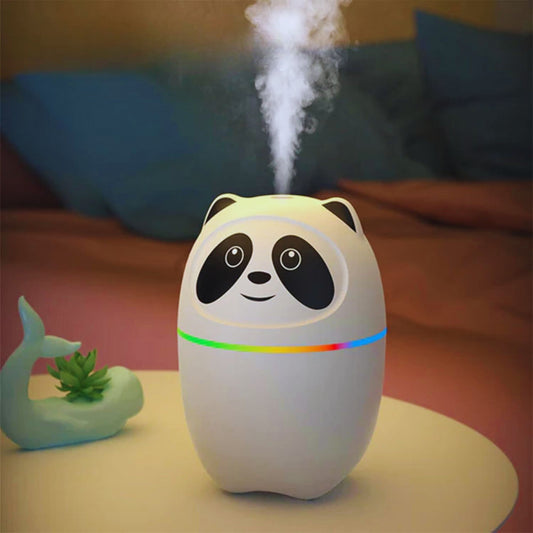 Mini Cute Panda Cool Mist Humidifier – 220ml Ultra-Quiet Air Moisturizer for Room & Better Sleep