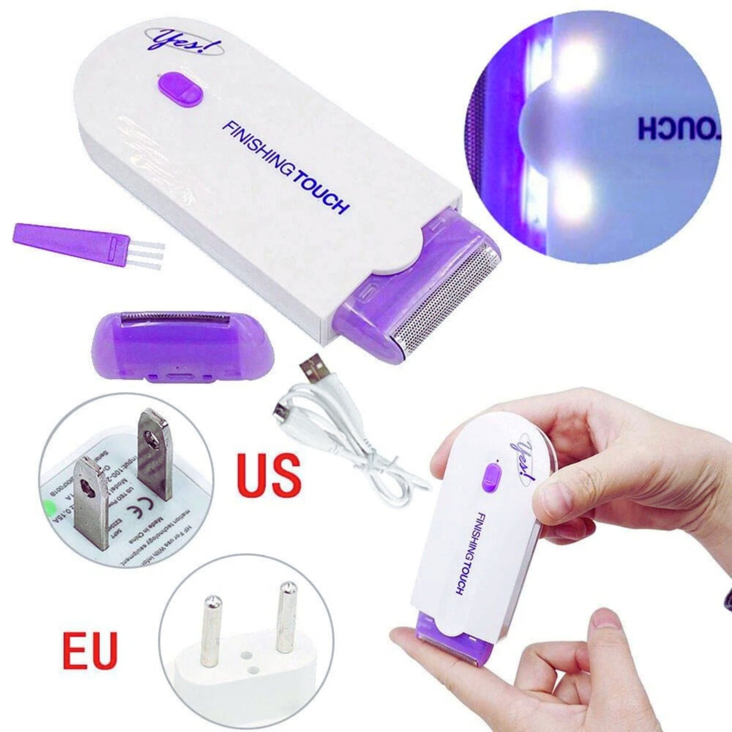 Rechargeable Instant Painless Hair Remover & Trimmer – Gentle Shaving for Men & Women