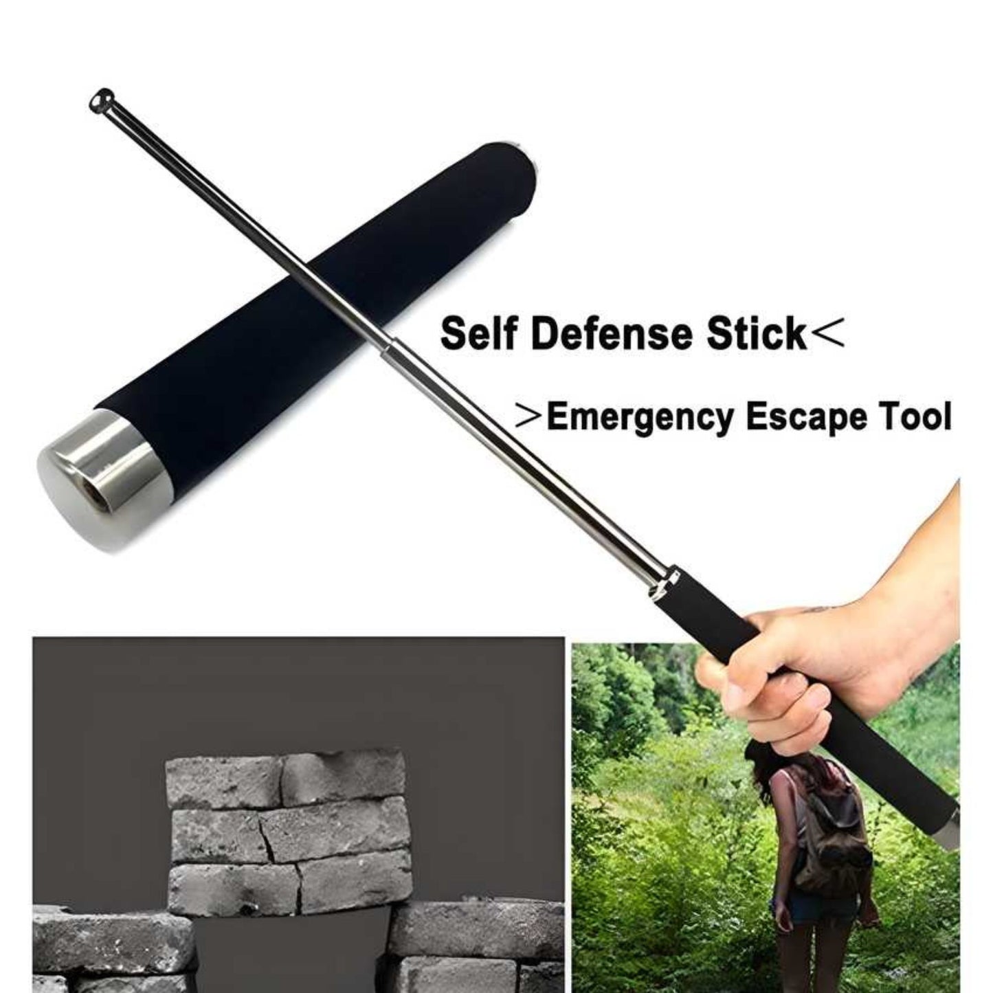 Self-Defense Stick | Extendable Telescopic Steel Baton | Retractable Hand Pointer