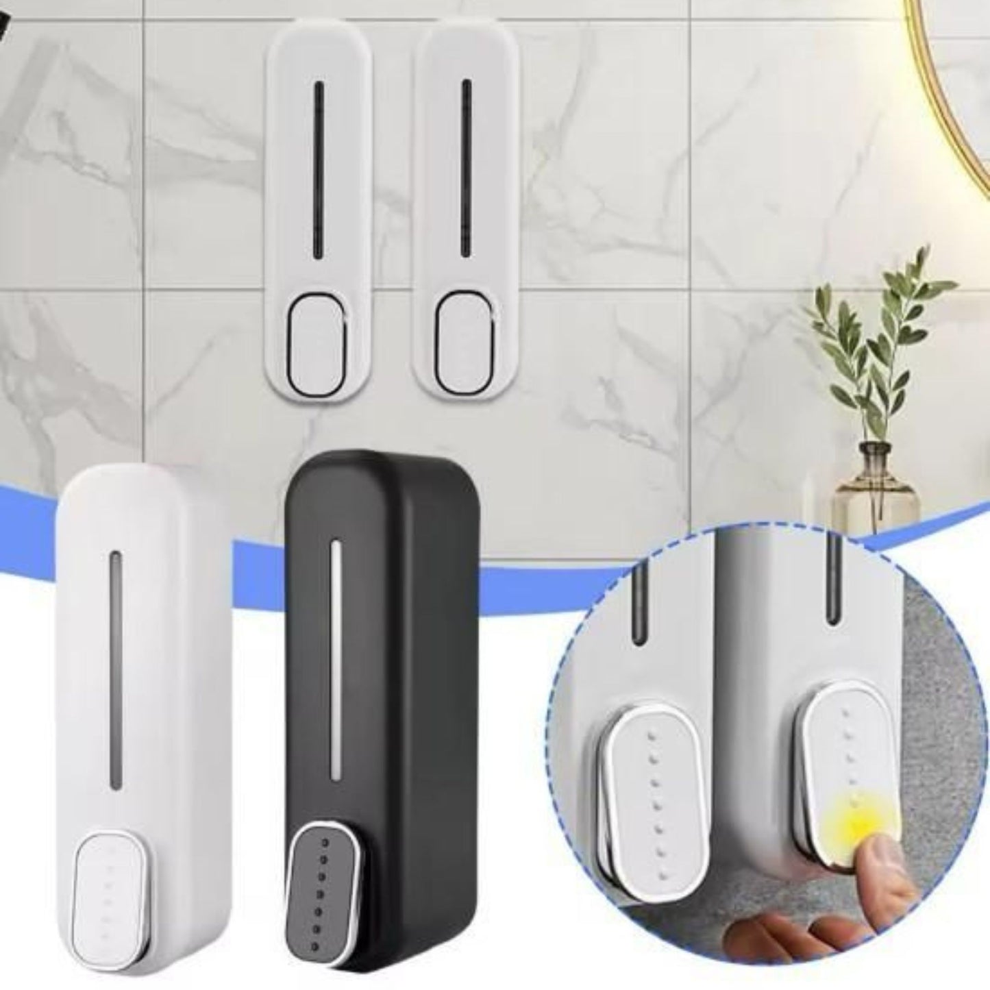 Wall-Mounted Manual Soap Dispenser – Press Liquid Soap & Shampoo Dispenser for Bathroom & Kitchen